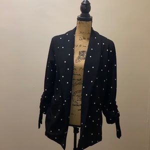 Super comfy black and white polka dot blazer
